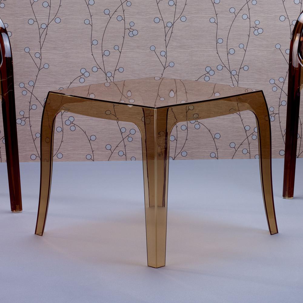 Queen Polycarbonate Side Table Transparent Amber. Picture 8