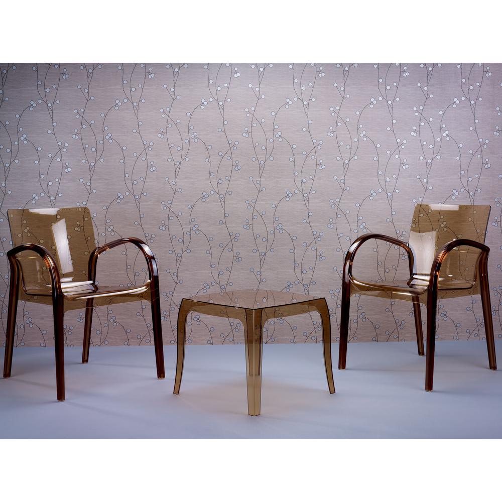 Queen Polycarbonate Side Table Transparent Amber. Picture 9