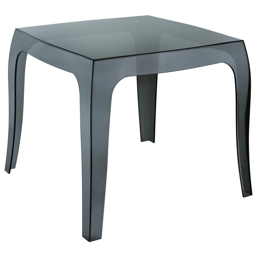 Queen Polycarbonate Side Table Transparent Black. Picture 1
