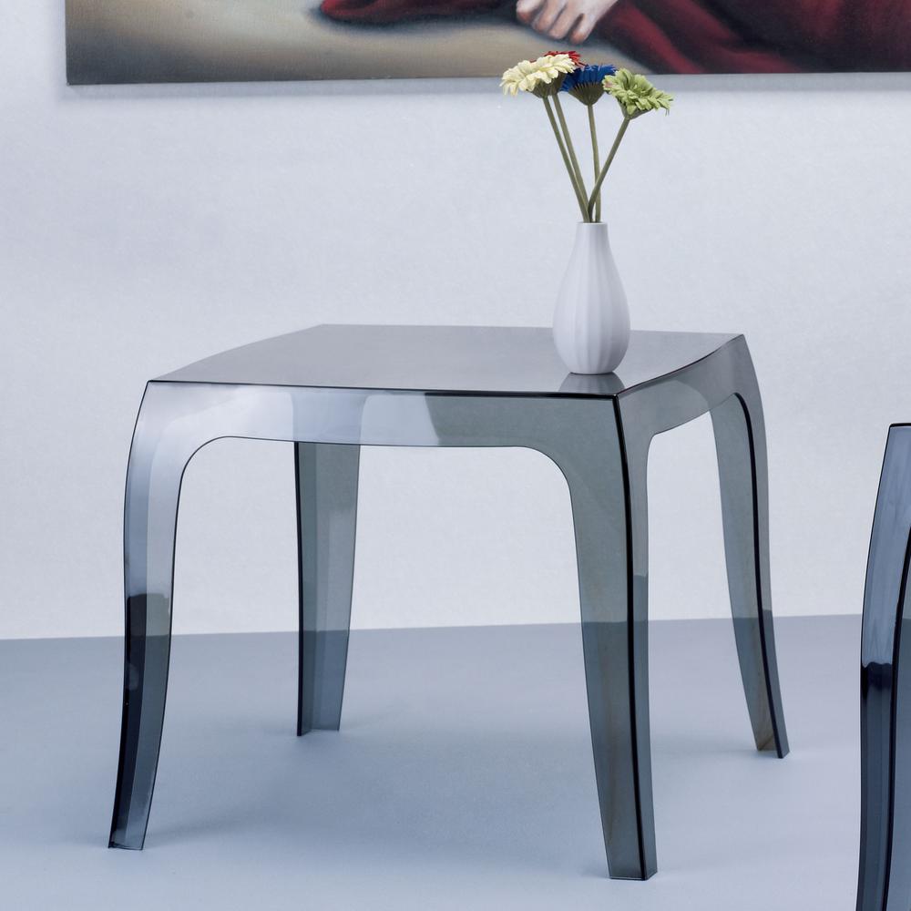 Queen Polycarbonate Side Table Transparent Black. Picture 3