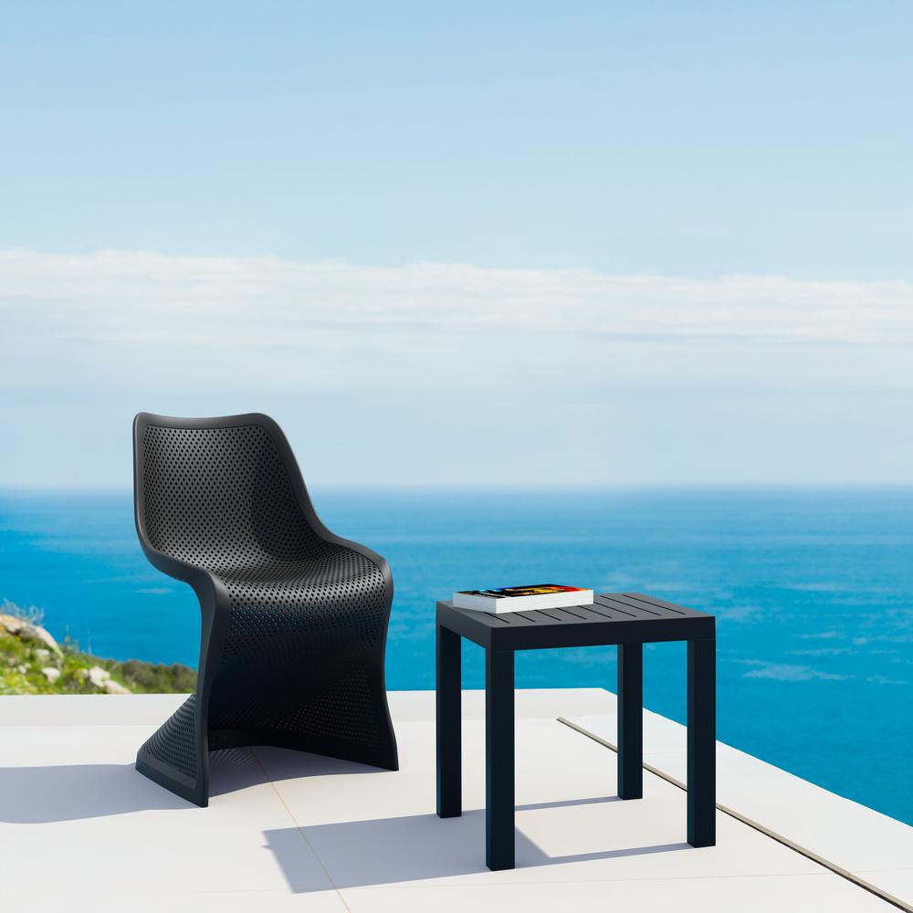 Ocean Square Resin Side Table Black. Picture 4