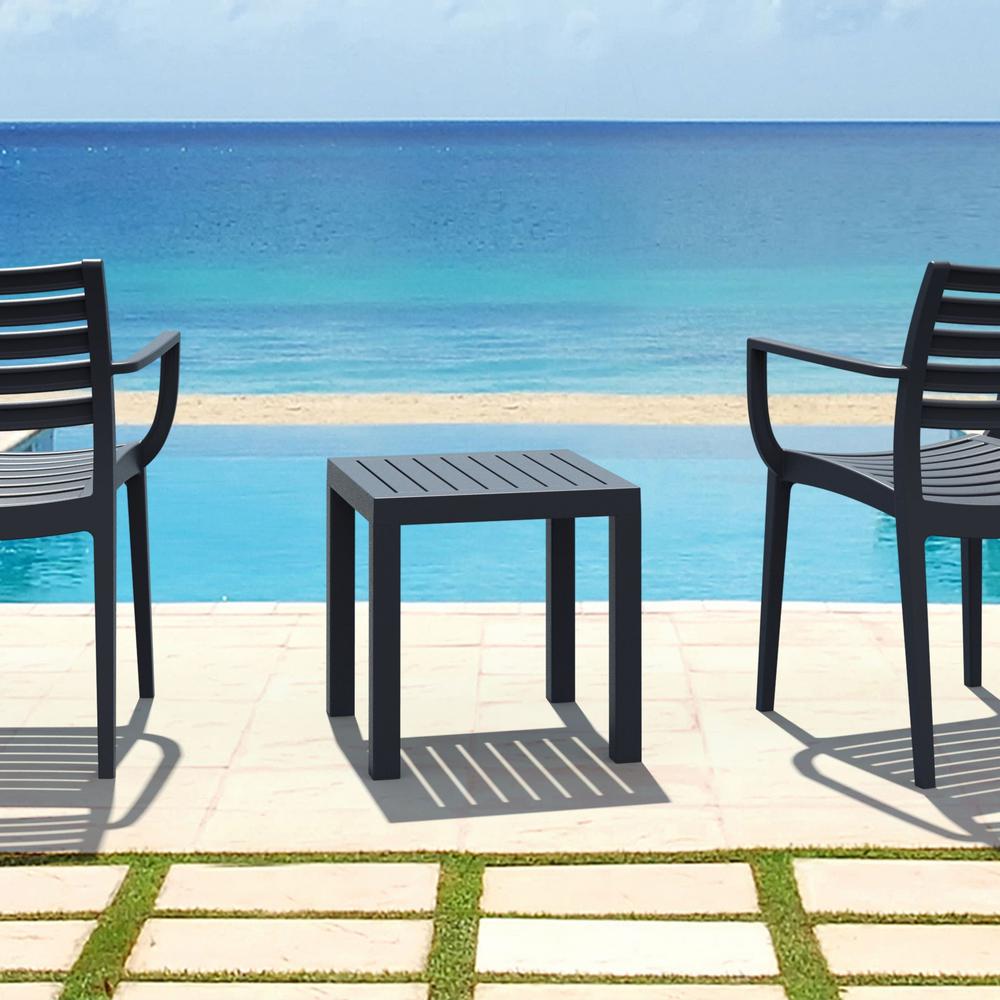 Ocean Square Resin Side Table Dark Gray. Picture 6