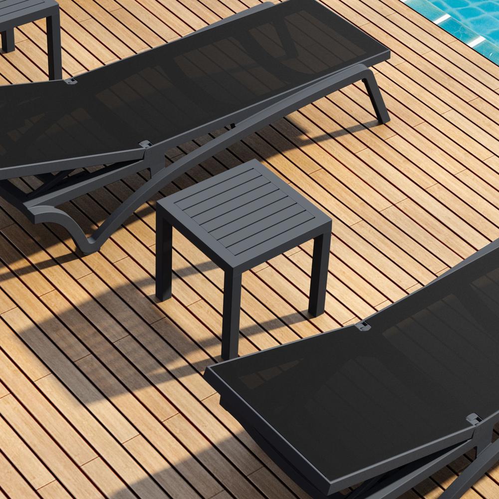 Ocean Square Resin Side Table Dark Gray. Picture 8