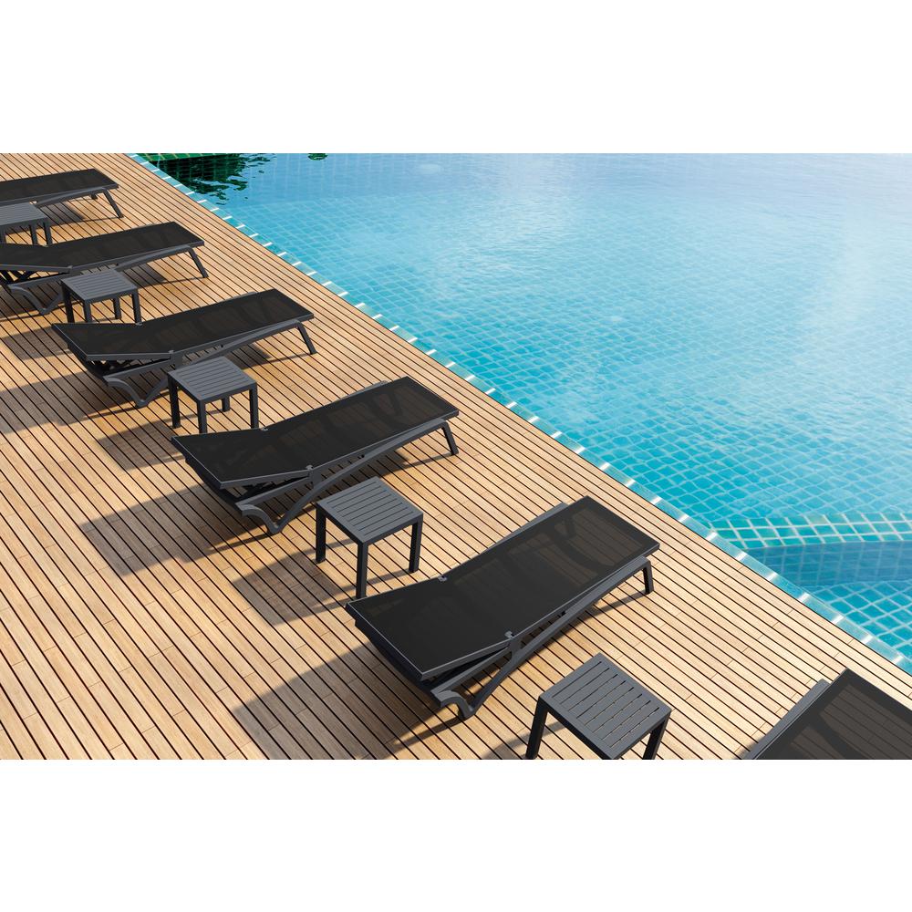 Ocean Square Resin Side Table Dark Gray. Picture 9
