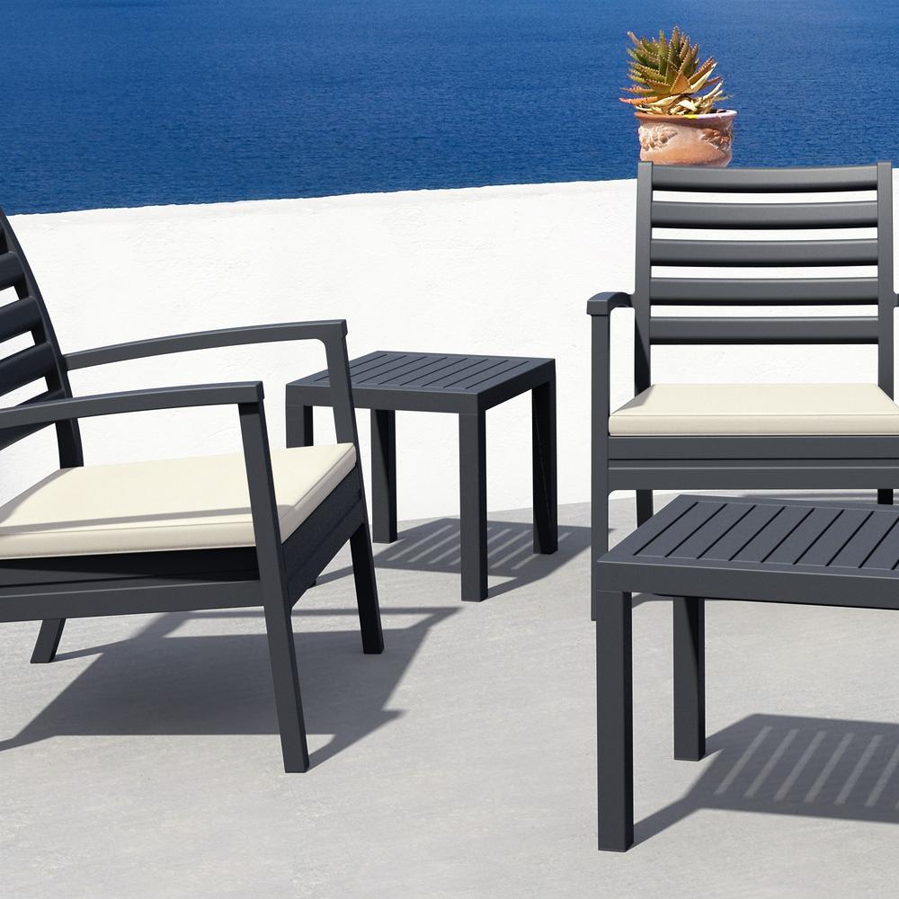 Ocean Square Resin Side Table Dark Gray. Picture 10