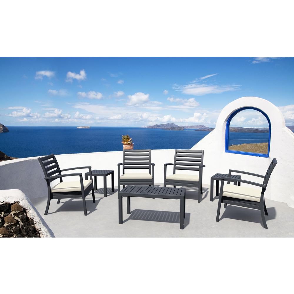 Ocean Square Resin Side Table Dark Gray. Picture 11