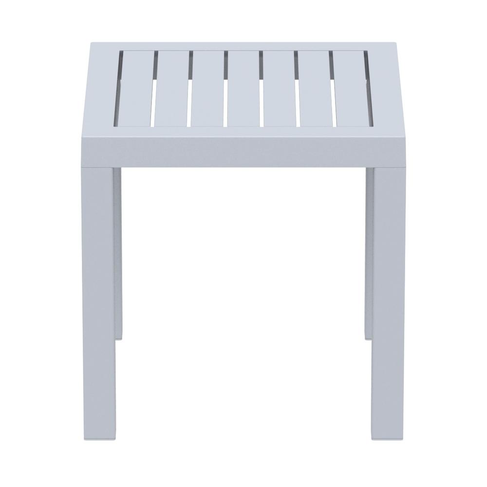 Ocean Square Resin Side Table Silver Gray. Picture 2