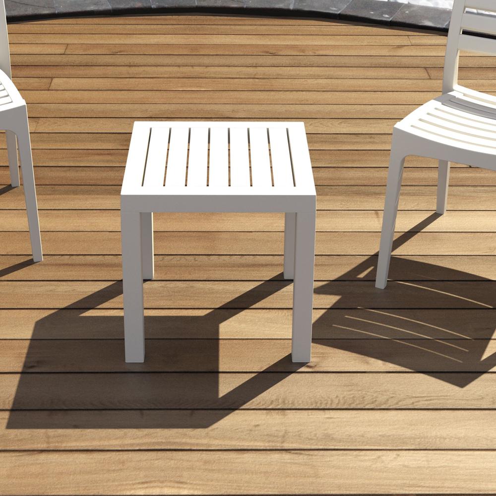 Ocean Square Resin Side Table White. Picture 3
