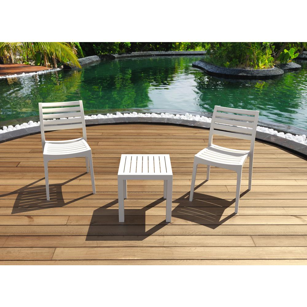 Ocean Square Resin Side Table White. Picture 4