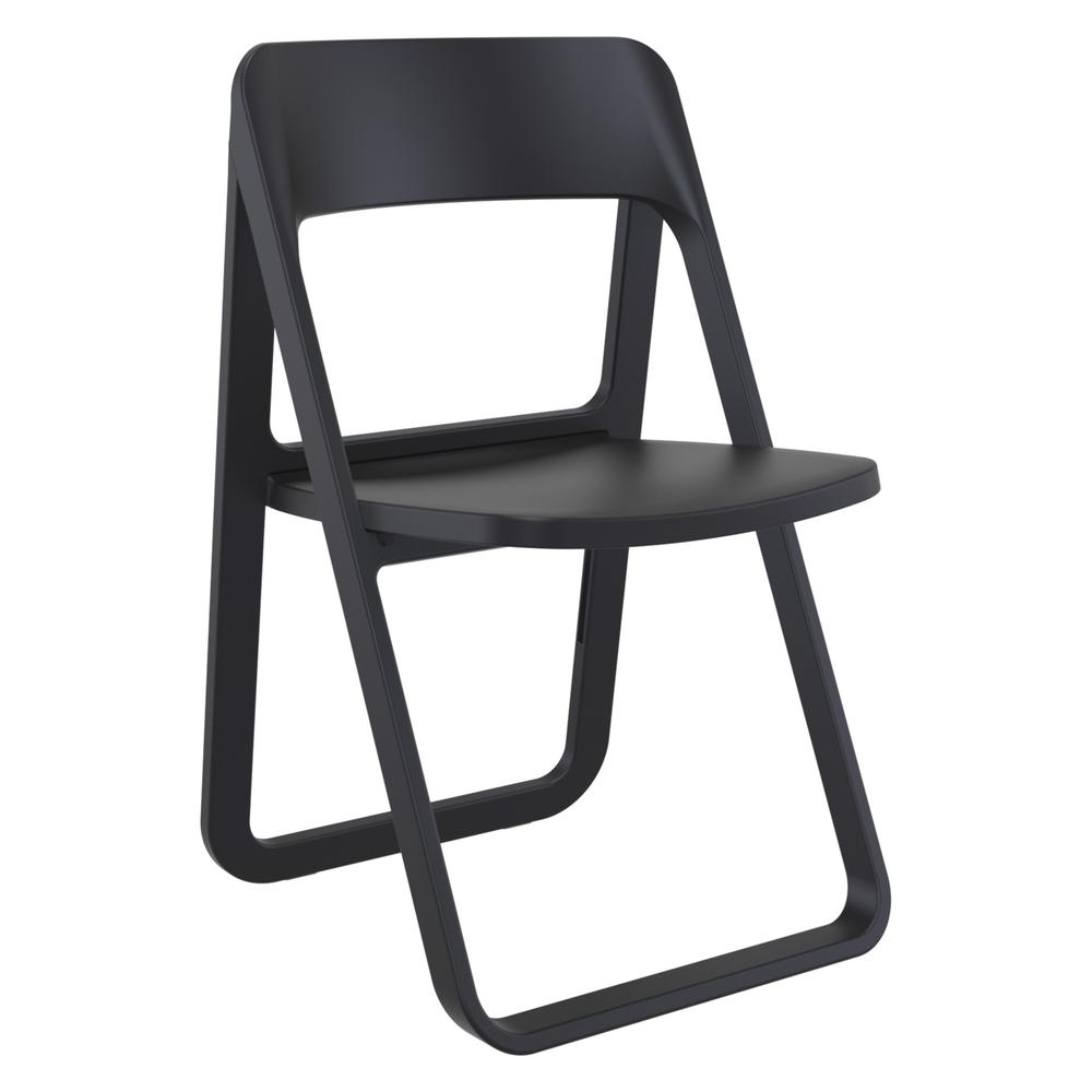 Dream Folding Outdoor Bistro Set with 2 Chairs Black. Picture 2