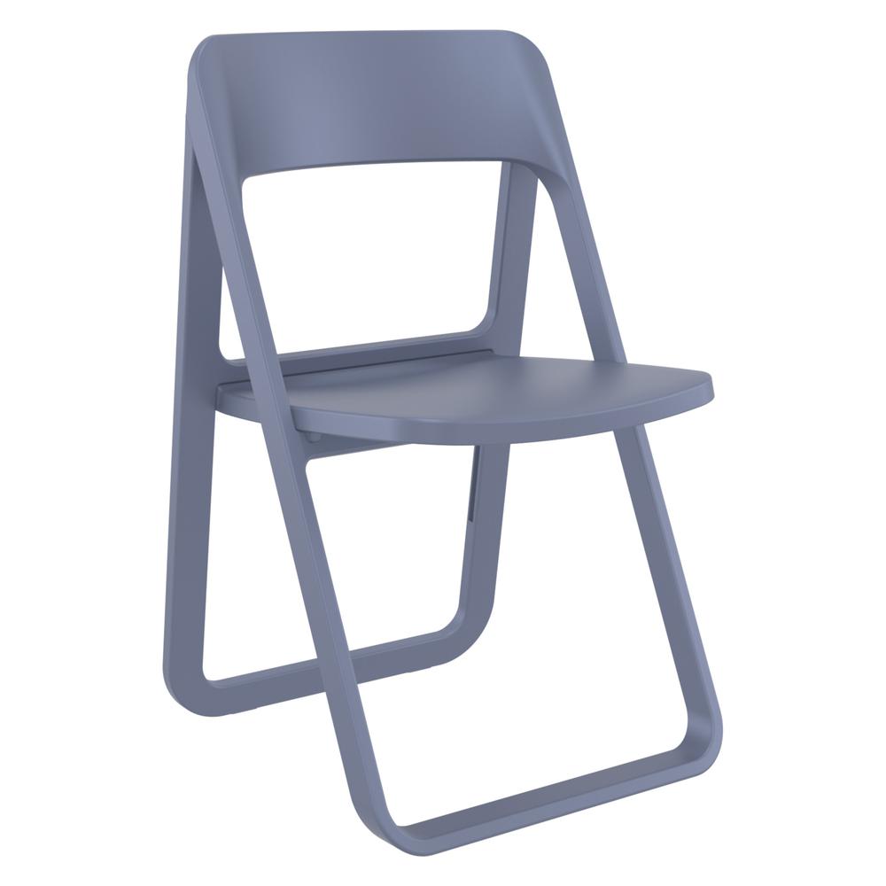 Dream Folding Outdoor Bistro Set with 2 Chairs Dark Gray. Picture 2