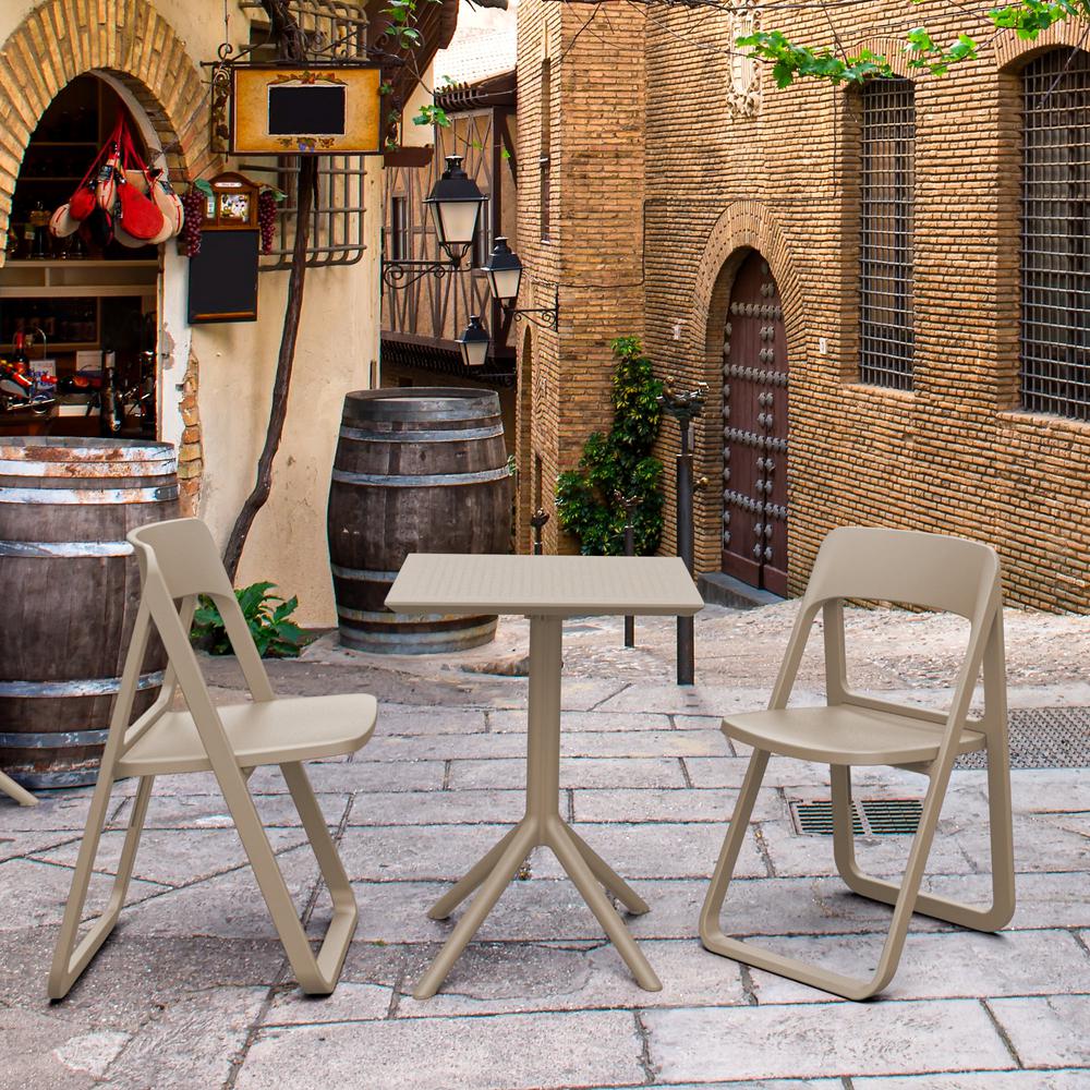Dream Folding Outdoor Bistro Set with 2 Chairs Taupe. Picture 1