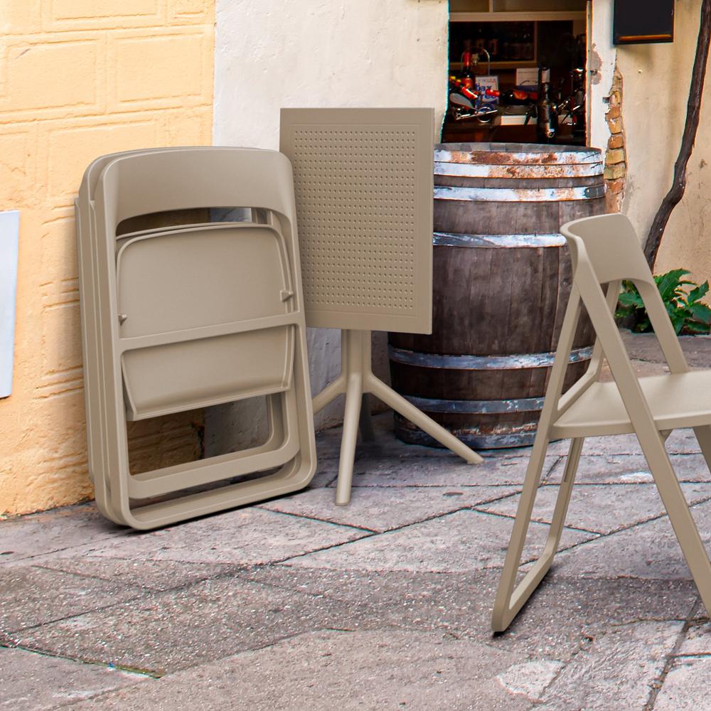 Dream Folding Outdoor Bistro Set with 2 Chairs Taupe. Picture 5