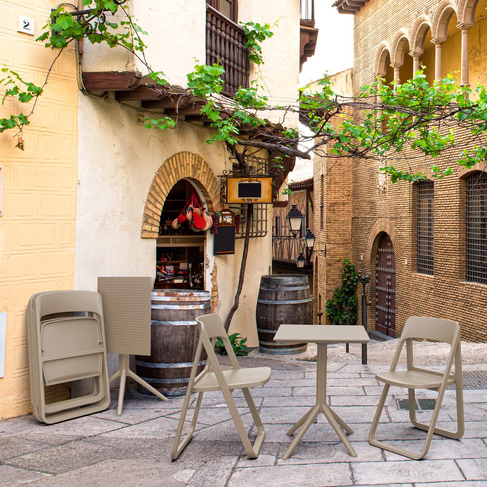 Dream Folding Outdoor Bistro Set with 2 Chairs Taupe. Picture 6