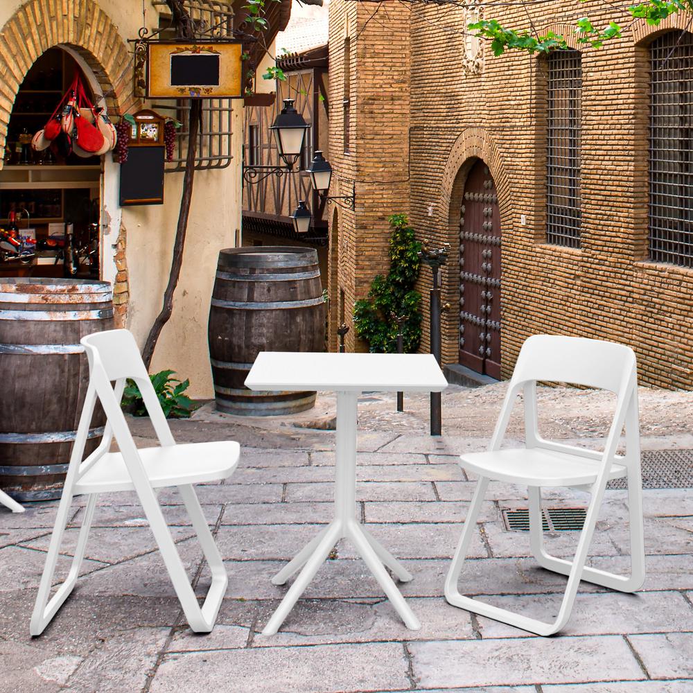 Dream Folding Outdoor Bistro Set with 2 Chairs White. Picture 6