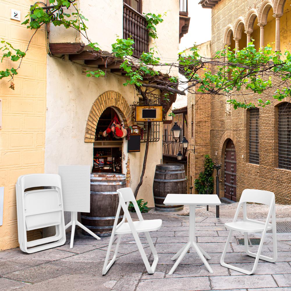 Dream Folding Outdoor Bistro Set with 2 Chairs White. Picture 5