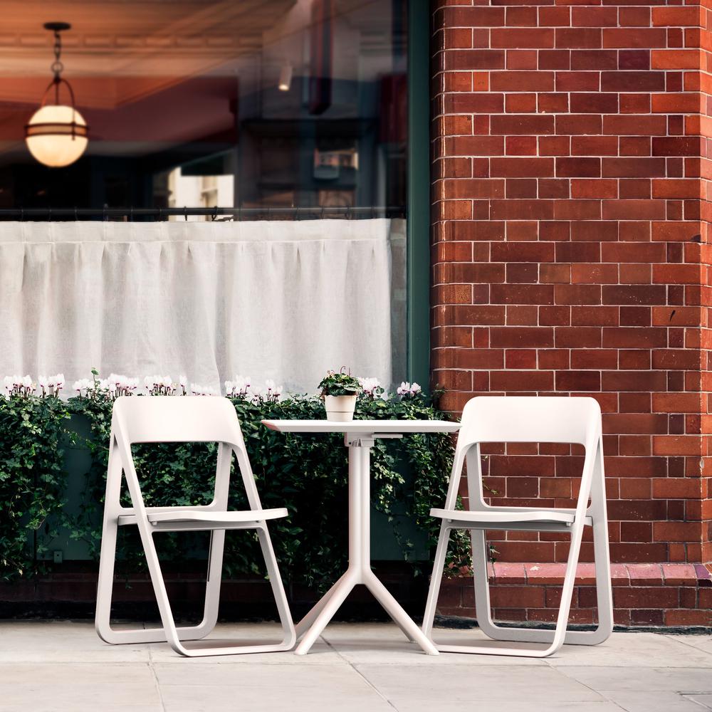 Dream Folding Outdoor Bistro Set with 2 Chairs White. Picture 7