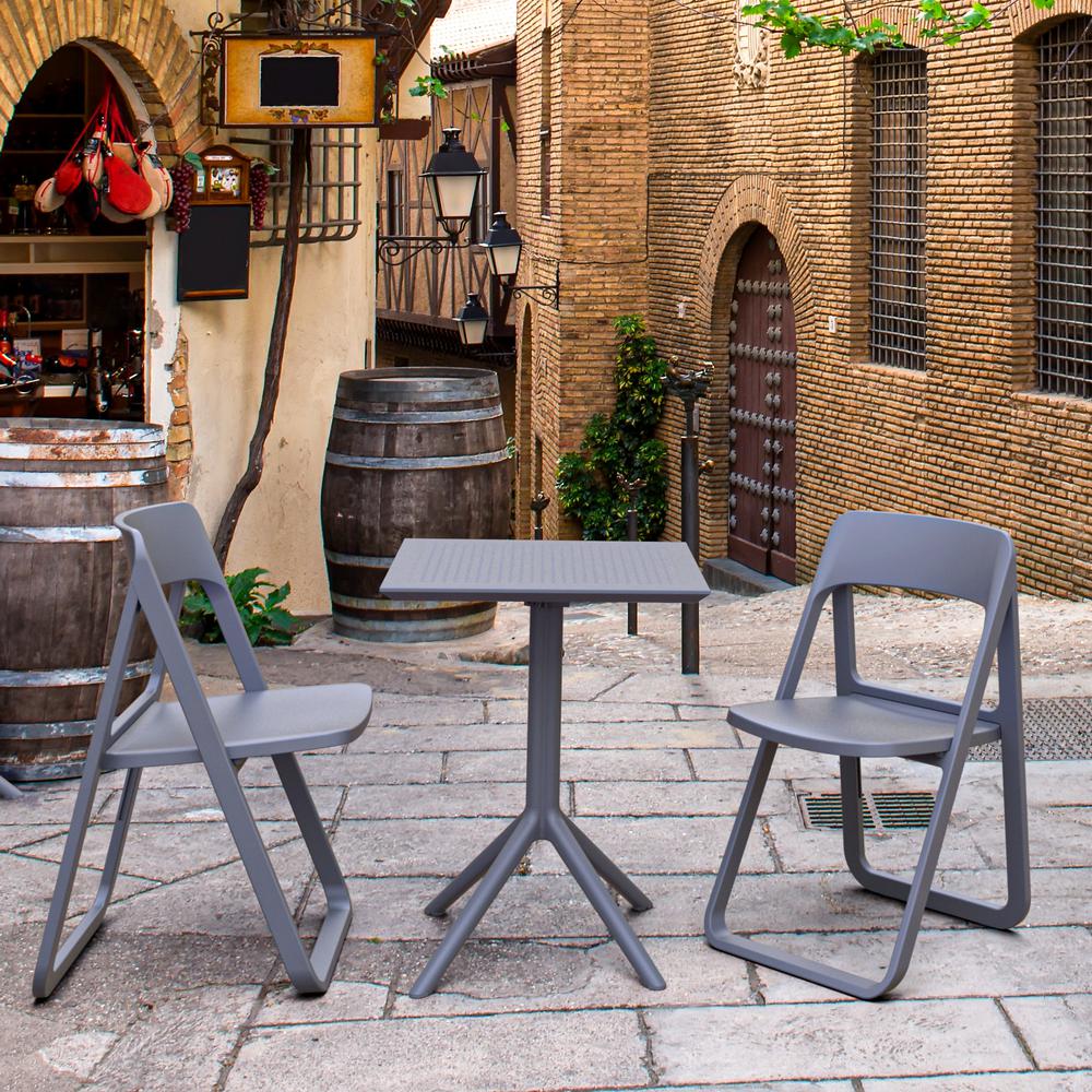 Dream Folding Outdoor Chair Dark Gray. Picture 6