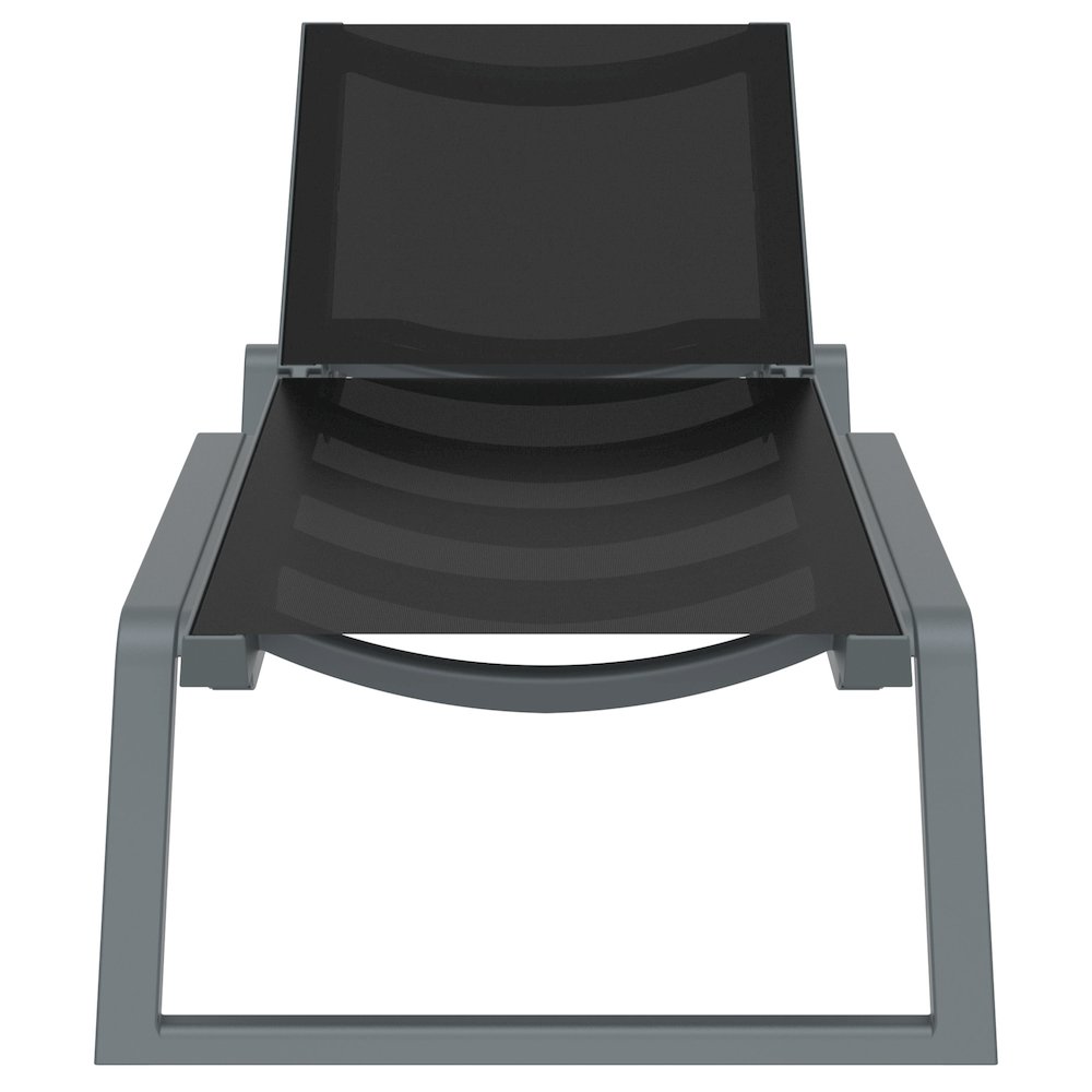 Rio Sling Chaise Dark Gray Frame Black Sling. Picture 4