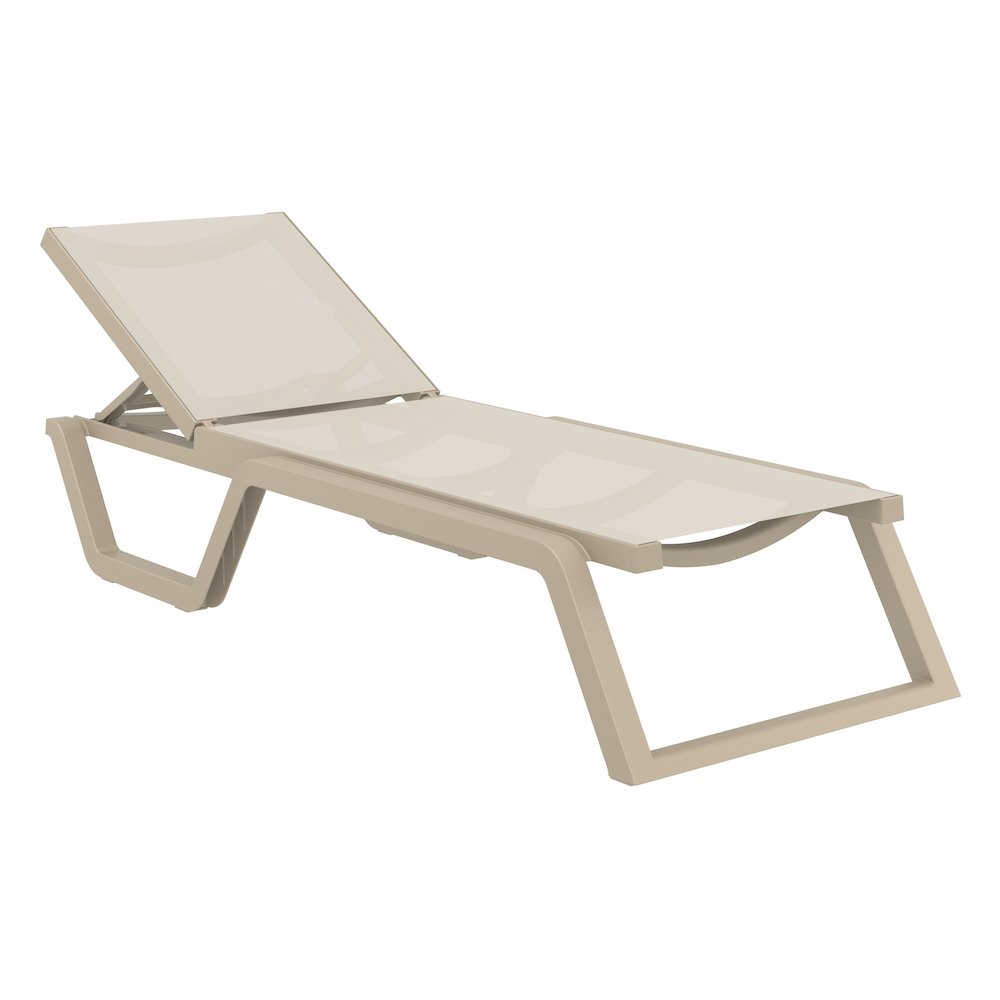 Rio Sling Chaise Taupe Frame Taupe Sling. Picture 1