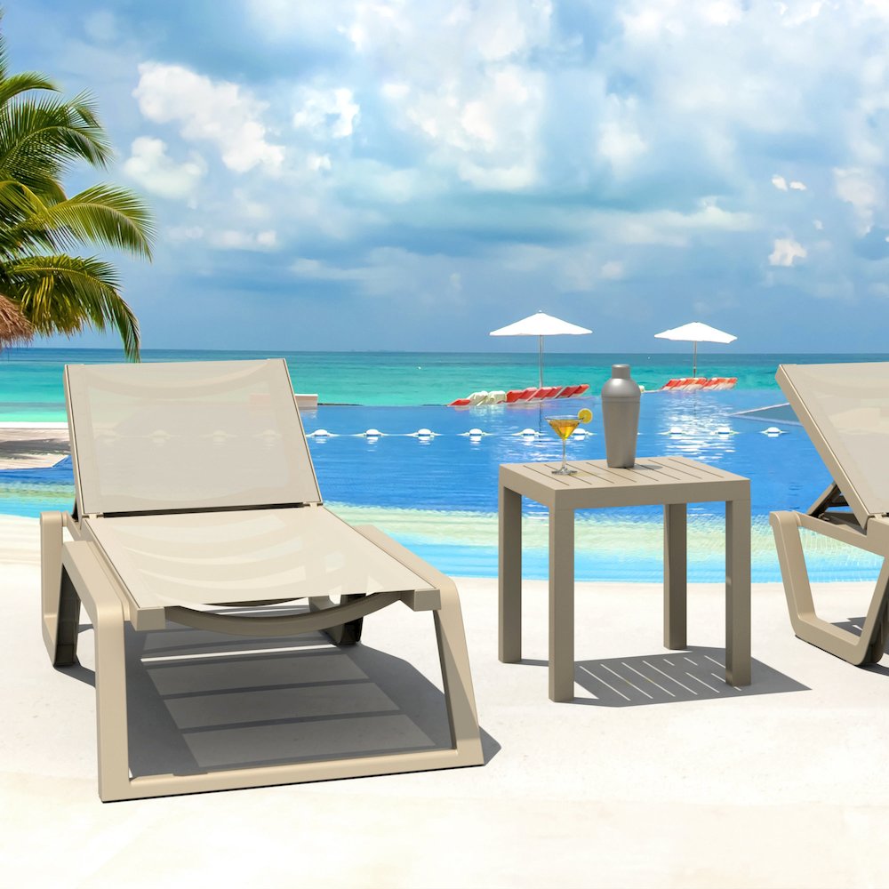 Rio Sling Chaise Taupe Frame Taupe Sling. Picture 8