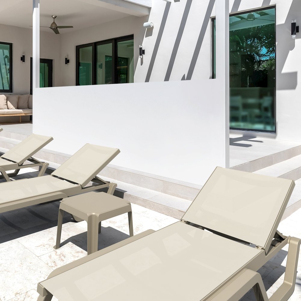 Rio Sling Chaise Taupe Frame Taupe Sling. Picture 7
