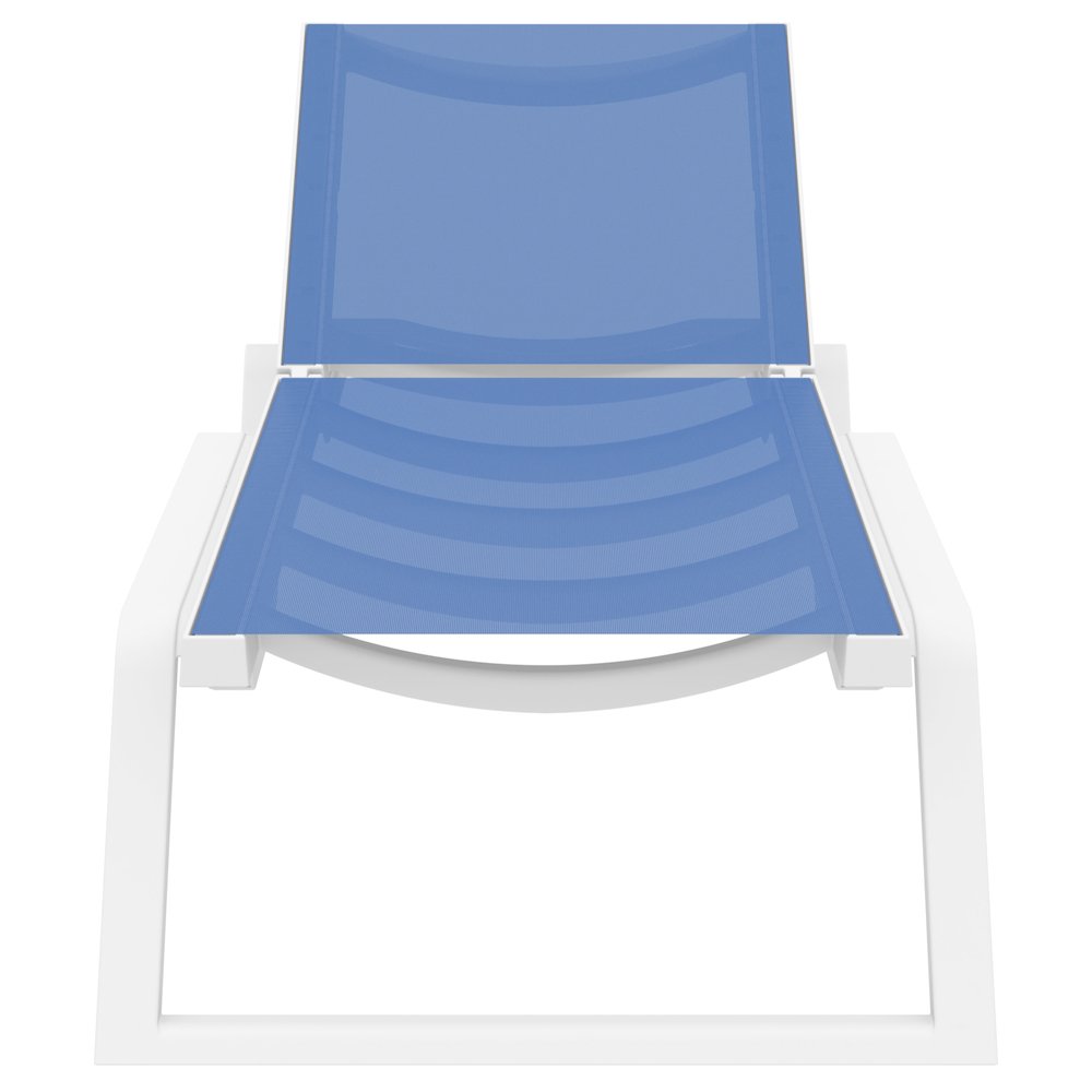 Rio Sling Chaise White Frame Blue Sling. Picture 7
