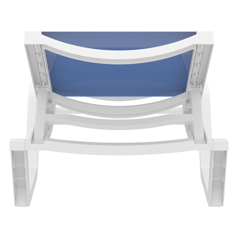 Rio Sling Chaise White Frame Blue Sling. Picture 6