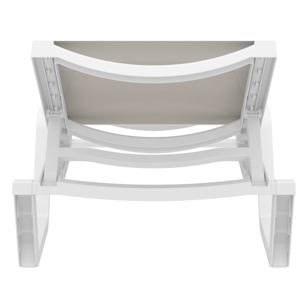 Rio Sling Chaise White Frame Taupe Sling. Picture 5