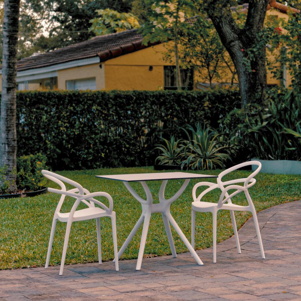 Mila Dining Set with 2 Arm Chairs White. Picture 1