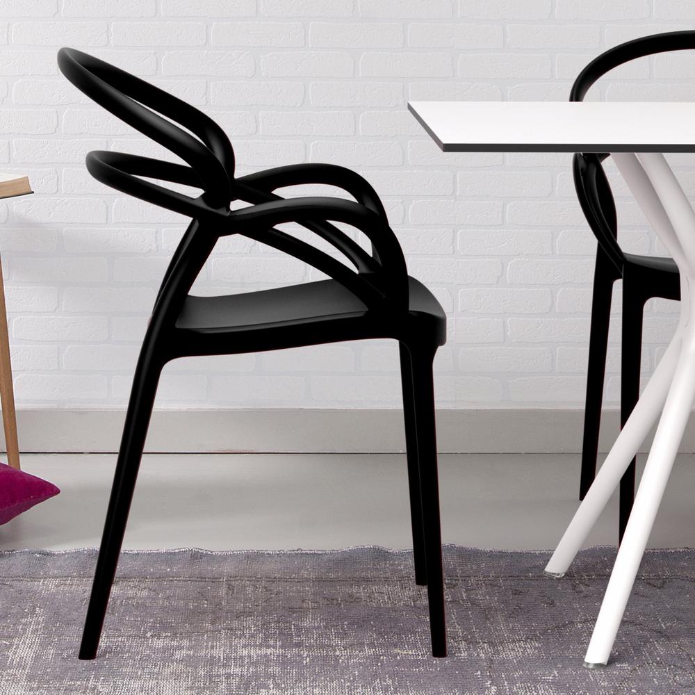 Mila Dining Arm Chair Black, Set of 2. Picture 6