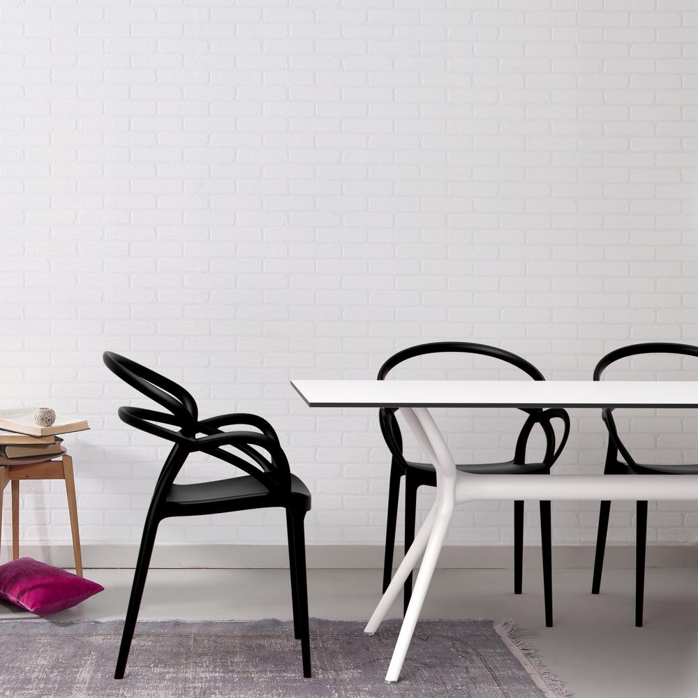 Mila Dining Arm Chair Black, Set of 2. Picture 7