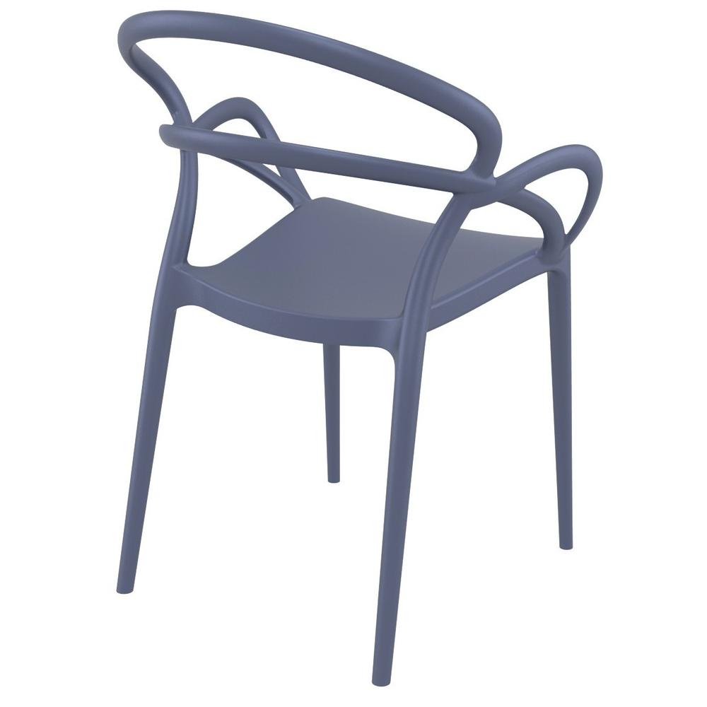 Mila Dining Arm Chair Dark Gray, Set of 2. Picture 2