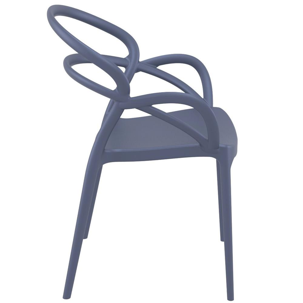 Mila Dining Arm Chair Dark Gray, Set of 2. Picture 4