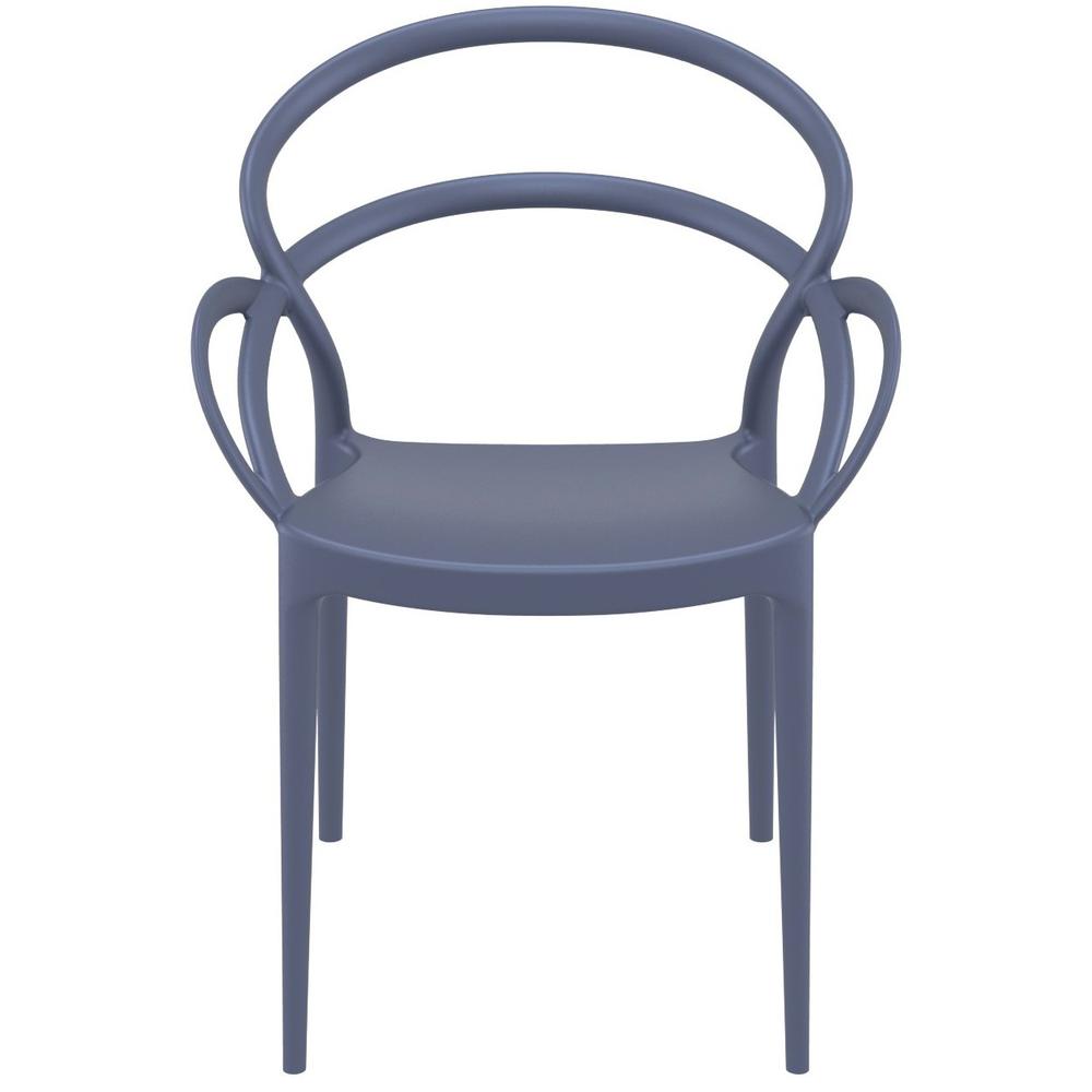 Mila Dining Arm Chair Dark Gray, Set of 2. Picture 5