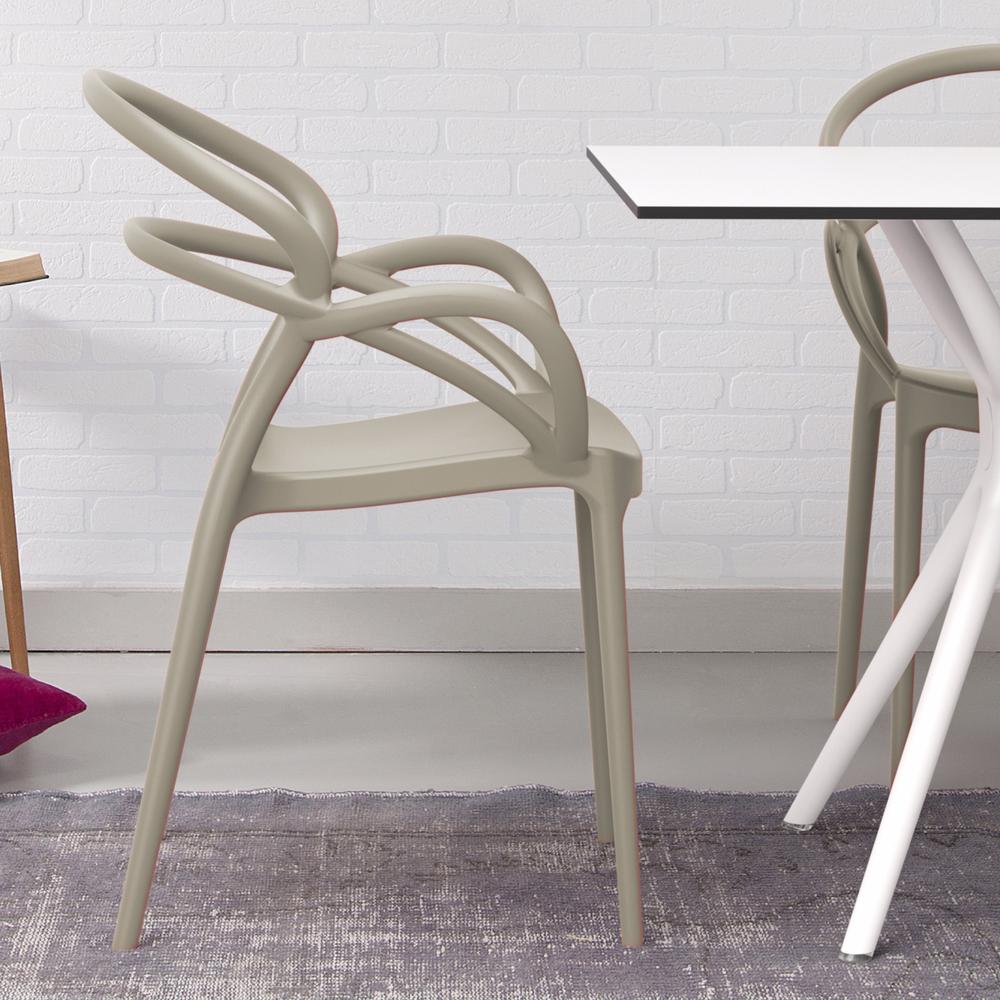 Mila Dining Arm Chair Taupe, Set of 2. Picture 6