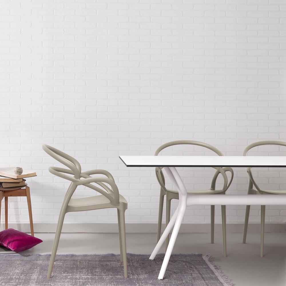 Mila Dining Arm Chair Taupe, Set of 2. Picture 7