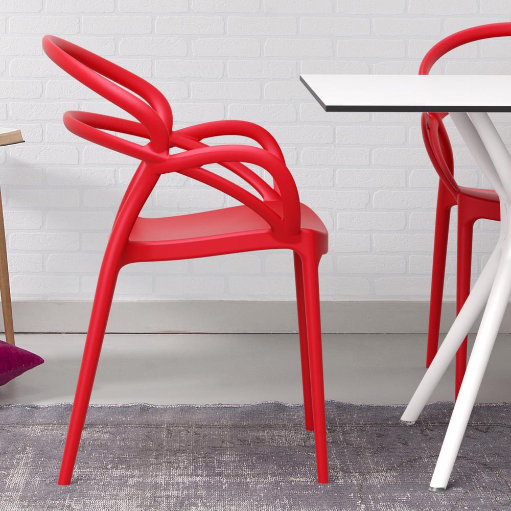 Mila Dining Arm Chair Red, Set of 2. Picture 6