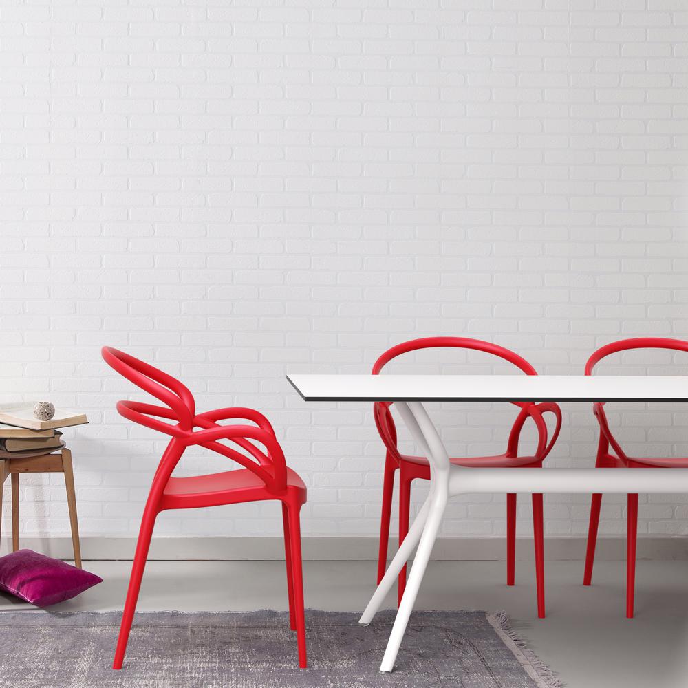 Mila Dining Arm Chair Red, Set of 2. Picture 7