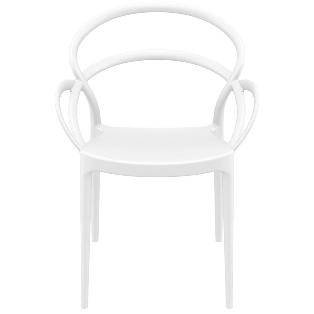 Mila Dining Arm Chair White, Set of 2. Picture 6