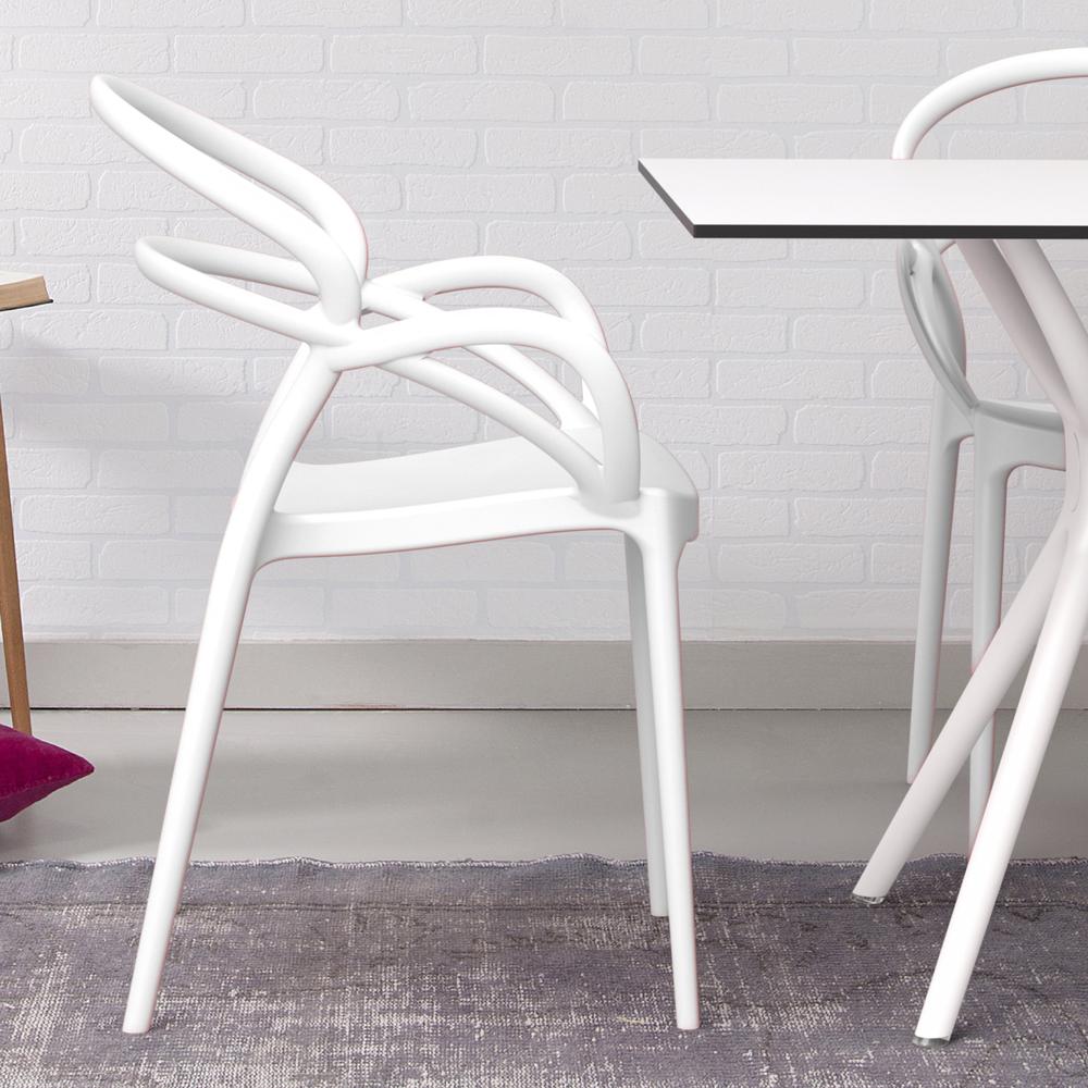 Mila Dining Arm Chair White, Set of 2. Picture 7