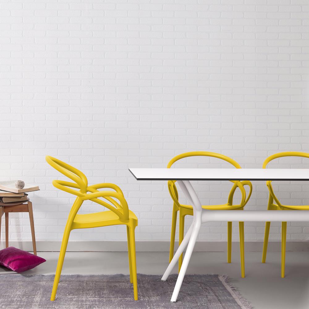 Mila Dining Arm Chair Yellow, Set of 2. Picture 7