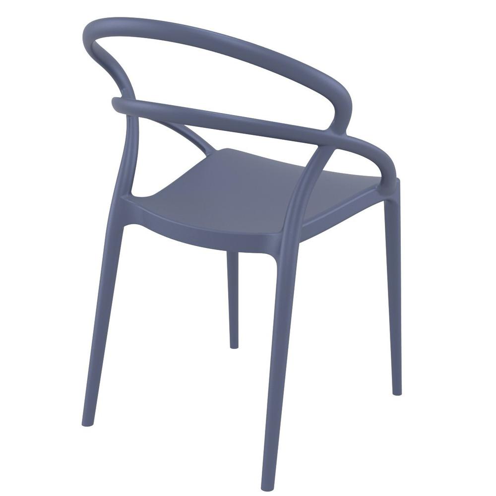 Pia Dining Chair Dark Gray, Set of 2. Picture 2