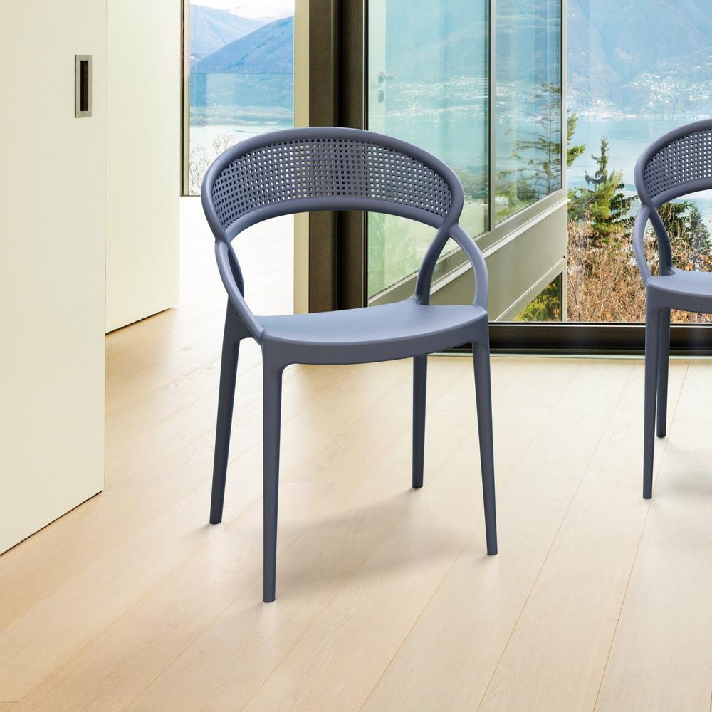 Sunset Dining Chair Dark Gray, Set of 2. Picture 6