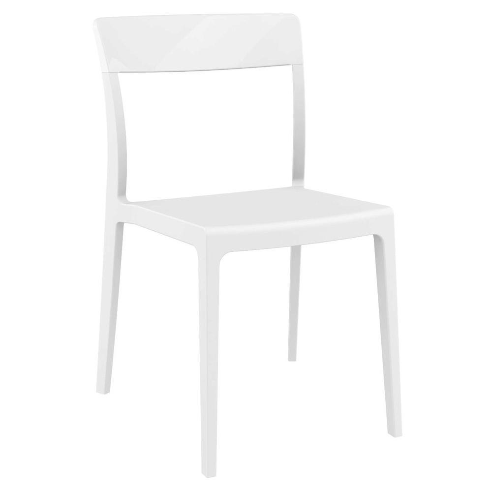 Flash Dining Chair White Glossy White, Set of 2. Picture 1