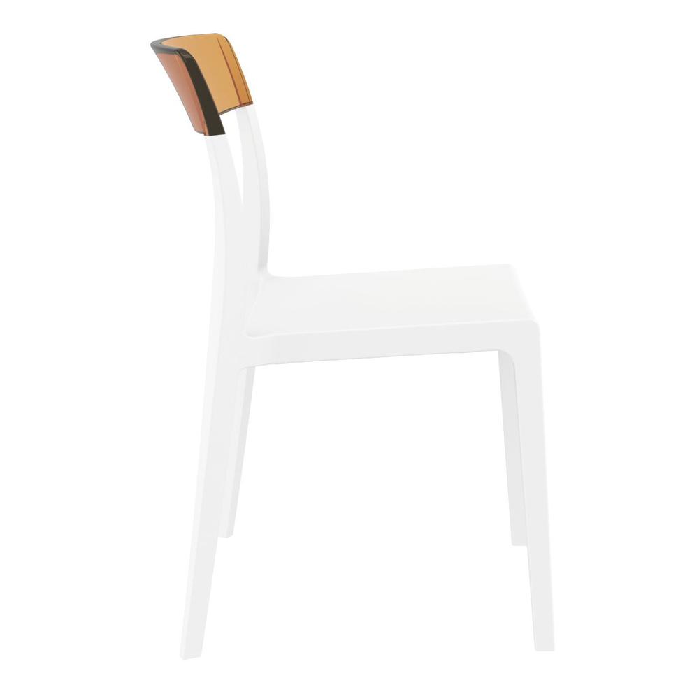 Flash Dining Chair White Transparent Amber, Set of 2. Picture 4