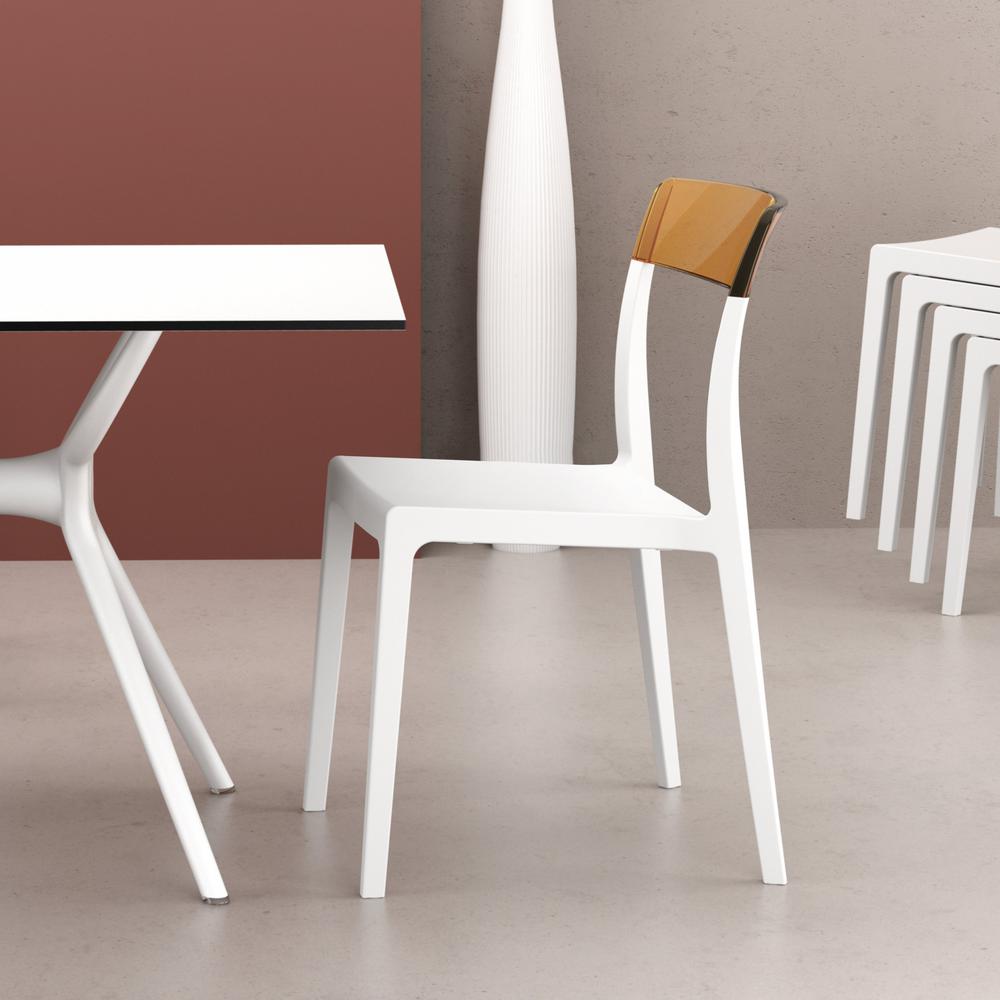 Flash Dining Chair White Transparent Amber, Set of 2. Picture 6