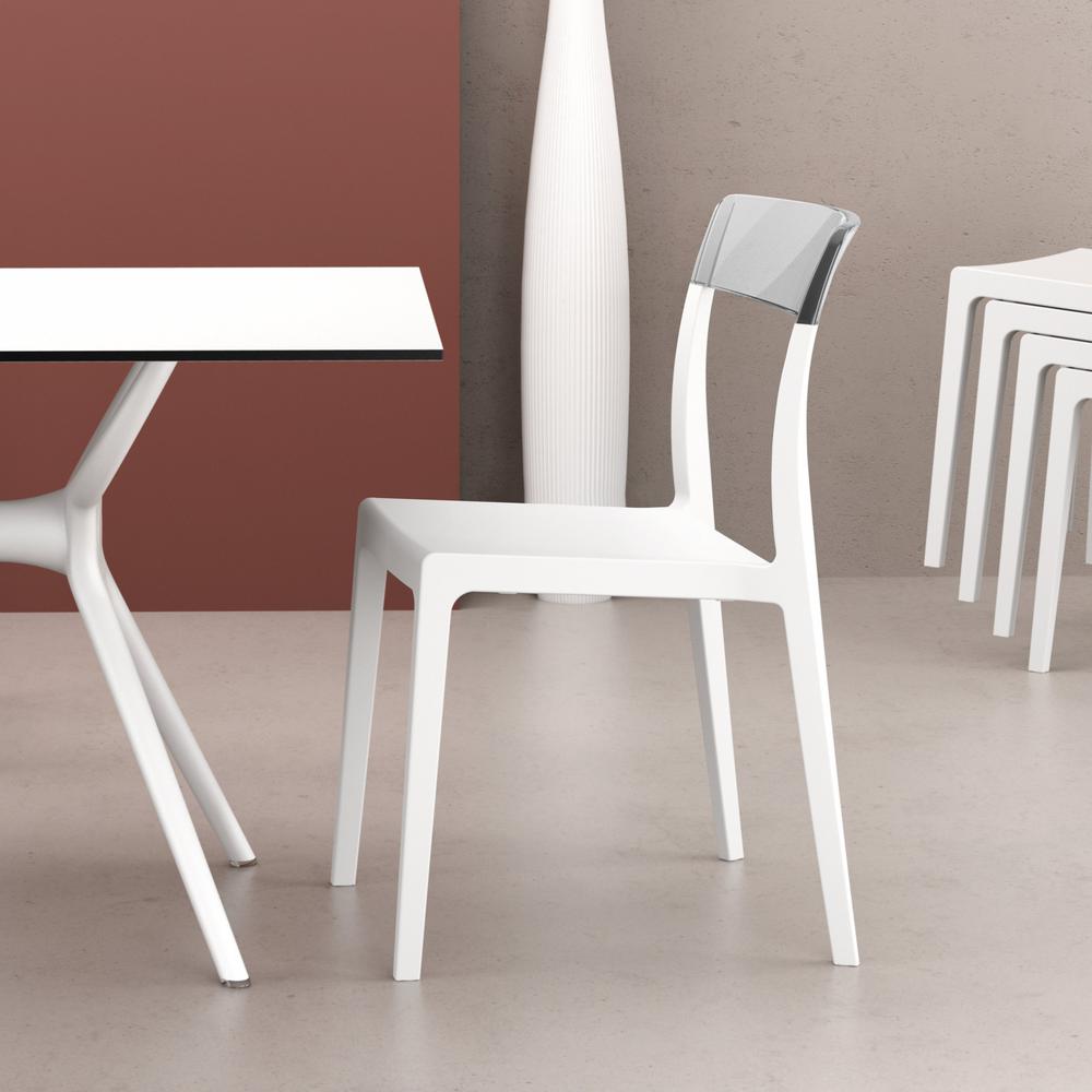 Flash Dining Chair White Transparent Clear, Set of 2. Picture 6