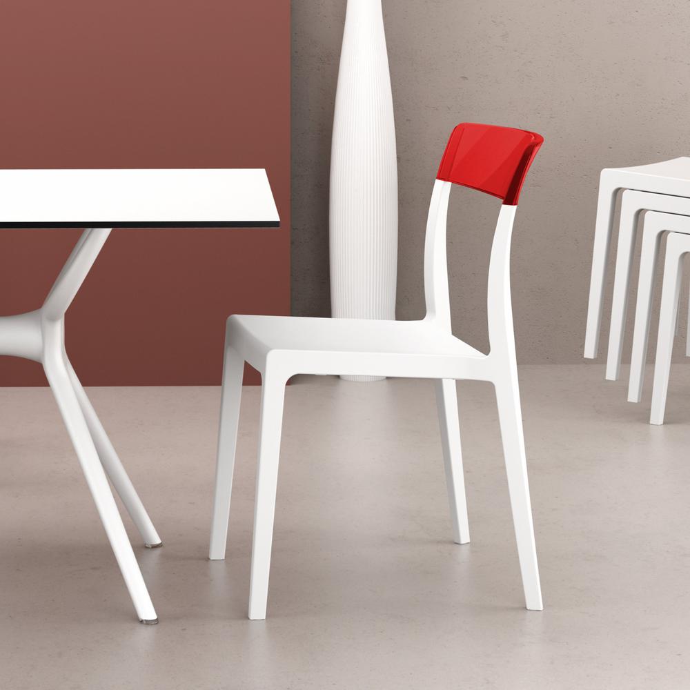 Flash Dining Chair White Transparent Red, Set of 2. Picture 6