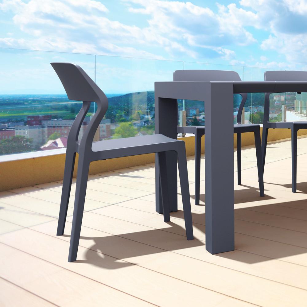 Snow Dining Chair Dark Gray, Set of 2. Picture 6